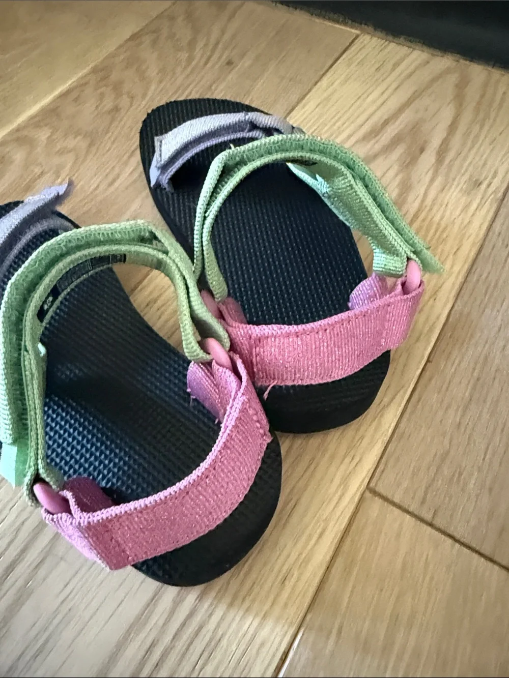 Teva Kids Colorblock Strap Sandals - Pink, Green, Purple